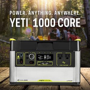 Goal Zero Yeti Portable Power Station - Yeti 1000 Core w/ 983 Wh Battery, USB Ports, AC Inverter - Includes Ranger 300 Briefcase Solar Panel - Rechargeable Generator for Camping, Outdoor & Home Use
