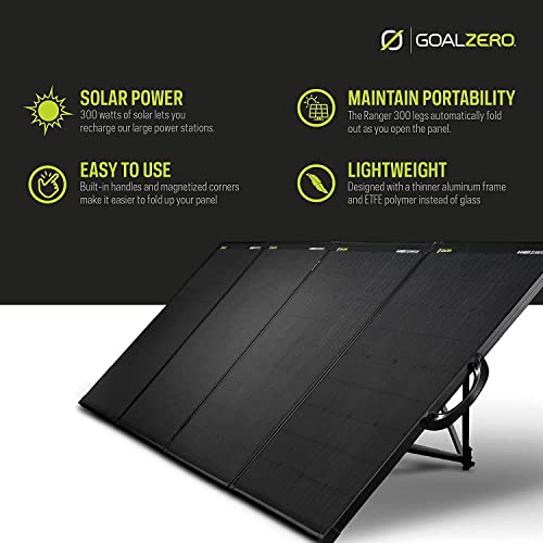 Goal Zero Yeti Portable Power Station - Yeti 1000 Core w/ 983 Wh Battery, USB Ports, AC Inverter - Includes Ranger 300 Briefcase Solar Panel - Rechargeable Generator for Camping, Outdoor & Home Use