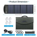 ITEHIL Solar Panel, 100W 18V Monocrystalline Portable Solar Panel, High Efficiency Waterproof Solar Panel Charger with USB/DC Outputs for Power Stations Outdoor Camping