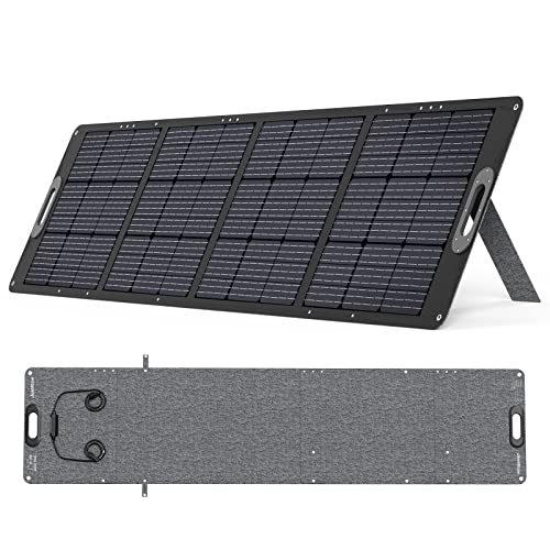 JustNow 200W Portable Solar Panel High Efficiency Foldable Kickstand Waterproof IP67 for Portable Power Station Camping Trip Outdoor