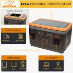 Portable Power Station - Muliti-Functional High Output Lithium Charging Bank with 110 AC output/ 12V DC - Includes Wireless Charger 3x USB Ports - LCD Display - 3 LED Modes - 300W Battery Backup