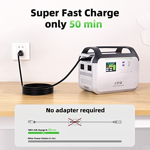 XYT-TECH Portable Power Station - Super Fast Charge - Fully charged in 50 minutes, 288Wh 800W Pure Sine Wave AC Outlet for Outdoors Camping Travel Hunting Emergency - Detachable & Expandable
