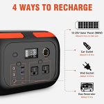 SinKeu Portable Power Station G600, 296Wh 600W Backup Lithium Battery Pack Bank, 110V Pure Sine Wave AC Outlet Solar Generator Battery for Camping Emergency RV Outdoor