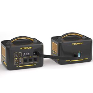 VTOMAN Jump 1000 Portable Power Station with Extra Battery, 1000W/2956Wh Durable LiFePO4 (LFP) Power Station with 1000W Constant-Power, Regulated 12V DC, PD 100W, for Home Backup & RV/Van Camping
