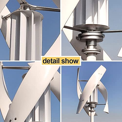 Wind Turbine Generator Kit, 1500W Vertical Helix Wind Power Generator with Controller, 24V/48V 3 Blade Industrial Free Energy Generator, Nature Power System for Marine RV Home