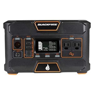 Blackfire - Klein Tools Outdoors - Portable Power Station, PAC505, Outdoor Solar Generator, Rechargeable Lithium Battery, 120V/500W, AC Outlet for Camping, Tailgating, Emergency Backup, Solar Charging