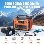 DBPOWER Portable Power Station 505Wh 500W (Peak 1000W) Outdoor Generator Mobile Lithium Battery Pack with 110V AC Outlet (Solar Panel Not Included) SOS LED for Road Trip Camping Outdoor Adventure