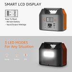 EnginStar Portable Power Station 150W 155Wh Solar Generator 110V 42000mAh Portable Power Bank w/AC Outlet, 6 Outputs External Battery Backup LED Light for Outdoor Camping