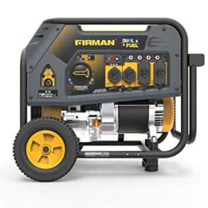 FIRMAN H05752 Dual Fuel Generator, 7125/5700W Portable Generator, Recoil Start with 120V, 439cc Dual Fuel Engine, 12 Hours of Run Time, 176 lbs