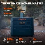 Jackery Solar Generator 3000 PRO 400W, 3024Wh Power Station with 2x200W Solar Panels, Fast Charging in 2.4 Hours, Intelligent BMS, 2xPD 100W Ports for RV Outdoor Camping & Power Outages Black, Orange
