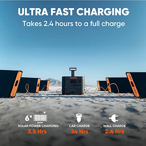 Jackery Solar Generator 3000 PRO 400W, 3024Wh Power Station with 2x200W Solar Panels, Fast Charging in 2.4 Hours, Intelligent BMS, 2xPD 100W Ports for RV Outdoor Camping & Power Outages Black, Orange
