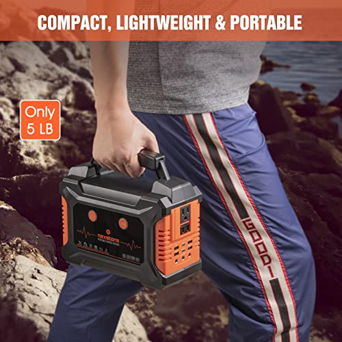 222Wh Portable Power Station, Nexstorm Solar Camping Generator 60000mAh with Flashlight Peak 300W AC Outlet DC Ports for Home Camping Emergency Backup Supply Laptop CPAP