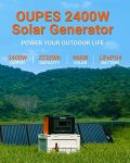 OUPES 2400W Portable Power Station, 2232Wh Solar Powered Generator w/ 5 AC Outlets (5000W Peak), Emergency LiFePO4 Battery Generator for Home Backup Outdoor Camping RV