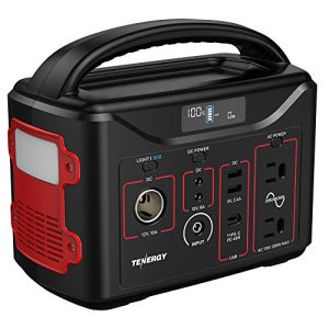 Tenergy T320 Portable Power Station, 300Wh Battery, 110V/200W (Surge 400W) Two Pure Sine Wave AC outputs, USB type C PD 45W, Solar Ready Mobile Power for Outdoors Camping Vans RV, Emergency Backup
