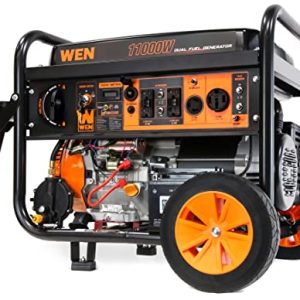 WEN DF1100X 11000-Watt Electric Start Portable Generator with Wheel Kit and CO Shutdown Sensor, Black