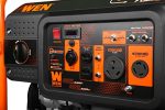 WEN DF623X 6250-Watt 120-Volt/240-Volt Dual Fuel Electric Start Portable Generator with Wheel Kit and CO Shutdown Sensor, Black