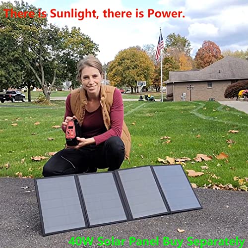 100W Portable Solar Generator, 40W Foldable Solar Charger with USB & 12-15V DC output, A Super Travel Portable Battery Pack/Power Station for HP, Notebooks, Mac Book, Laptops, Cell Phones