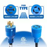 30 Amp Generator Cord and Power Inlet Box, 25FT Generator Cords 30 Amp,125V/250V Generator Power Cord NEMA L14-30P to L14-30R,Twist Lock Connector