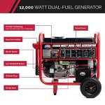 All Power APGG12000-12,000-Watt Dual Fuel Generator Gasoline Propane JD Engine Electric Start Portable Wheel Kit