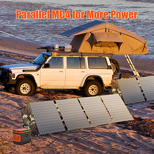 CROS Portable Solar Panel 200W 18V Foldable Solar Charger Kit Solar Generator with MC-4 Output for Phones RV Laptops Van Camping Off-Grid Outdoor Emergency Power Outage