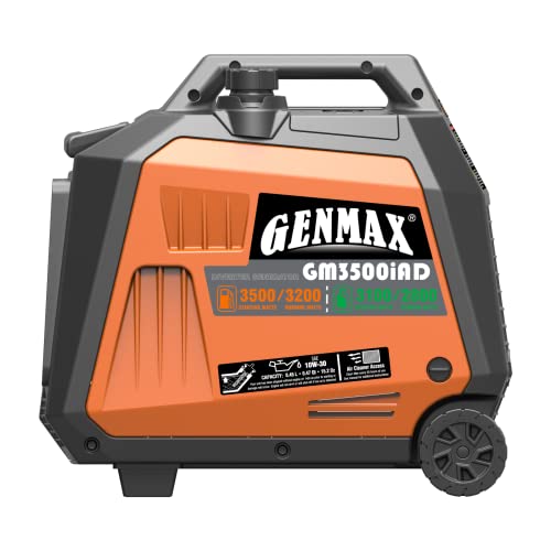 GENMAX Portable Inverter Generator, 3500W Super Quiet Gas or Propane Powered Engine with Parallel Capability, Manual start，Ideal for Camping Travel Outdoor.EPA Compliant