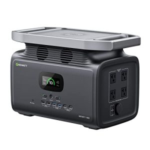GROWATT Portable Power Station Solar Generator: Infinity 1300 Power Station with 1382Wh Lifepo4 Battery 1800W AC Output, 1.8H Full Charge Generators for Camping, Home, Emergency Backup,Power Outages