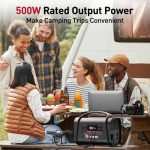 Portable Power Station, G-Power 556.8Wh Solar Generator w/ LifePO4 Battery, 1.5H Fast Charging, 1000W AC Outlets, PD 100W Type-C, LED Light, Backup Power Supply for Home Emergency, Outdoors Camping