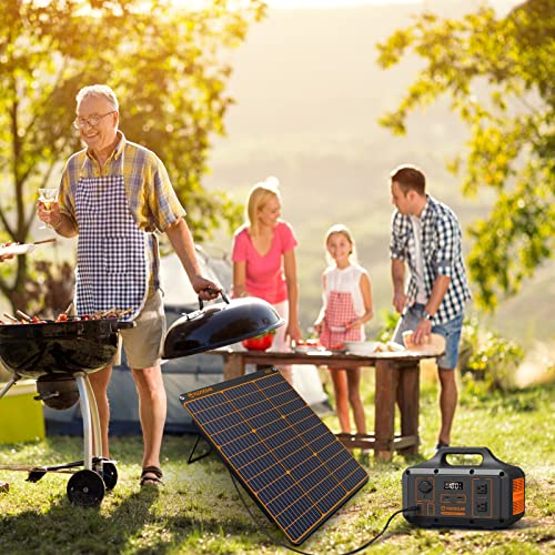 FlexSolar 60W Portable Solar Panel, Solar Charger Kit with 19V DC/USB QC 3.0/USB-C Output Compatible with Solar Generators Power Stations Jackery/Bluetti/Ecoflow/Flashfish for Outdoor Camping RV Trip
