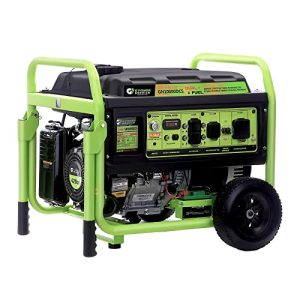 Green-Power America Dual Fuel Portable Generator 10000 Watt,Gas or Propane Powered,Electrical/Recoil Start, Equipped with CO-Seizer CO Protection System