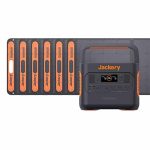 Jackery Solar Generator 2000 Pro, 2160Wh Generator Explorer 2000 Pro and 6XSolarSaga 200W with 3x120V/2200W AC Outlets, Solar Mobile Lithium Battery Pack for Outdoor RV/Van Camping, Overlanding