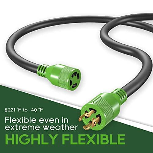 RVGUARD-4-Prong-30-Amp-100-Foot-Generator-Extension-Cord-NEMA-L14-30PL14-30R-125250V-Up-to-7500W-10-Gauge-SJTW-Generator-Cord-with-Cord-Organizer-ETL-Listed-0-1