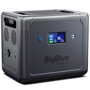 [10ms UPS and APP Control] BigBlue CellPowa 2500 Solar Generator with Touch Screen, 1843Wh Power Station with 1200W Input, LFP Battery with GPS, 6 AC Outlets (5000W Surge) for Camping, Power Outage