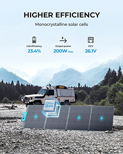 BLUETTI Solar Generator AC180 with PV200S Solar Panel Included, 1152Wh Portable Power Station w/ 4 1800W (2700W Surge) AC Outlets, LiFePO4 Emergency Power for Camping, Off-grid, Power Outage
