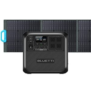 BLUETTI Solar Generator AC180 with PV200S Solar Panel Included, 1152Wh Portable Power Station w/ 4 1800W (2700W Surge) AC Outlets, LiFePO4 Emergency Power for Camping, Off-grid, Power Outage