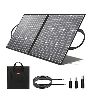 GOFORT Portable Solar Panel 100W 18V, Foldable Solar Charger Kit with USB Port, QC 3.0, DC Output, Compatible with Solar Generator Power Station Phones Laptops Tablet for Outdoor Activities