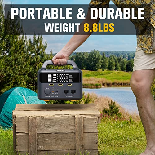 GOOLOO GTX300 Power Station, 300Wh Portable Power Station, Solar Generator with 110V/300W Pure Sine Wave AC Outlet, Battery Backup Power Supply for Outdoor Camping Home Emergency