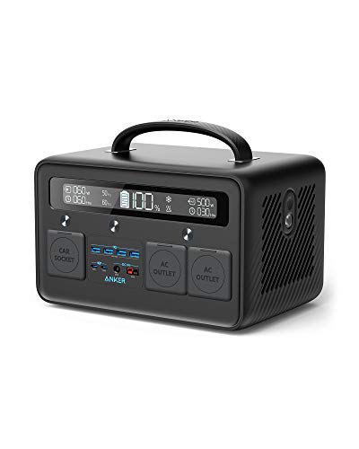 Anker-Portable-Generator-778Wh-545-Portable-Power-Station-PowerHouse-778Wh-500W-Outdoor-Generator-with-110V-2-AC-Outlets-2X-60W-PD-Outputs-and-LED-Light-for-RV-Camping-Emergencies-and-More-Renewed-0