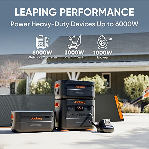 Jackery Solar Generator 2000 Plus 200W, 2042Wh LiFePO4 Battery 3000W Output, Portable Power Station with 1X200W Solar Panel, Fast Charging in 2H, Expandable for Outdoor RV Camping and Home Emergency