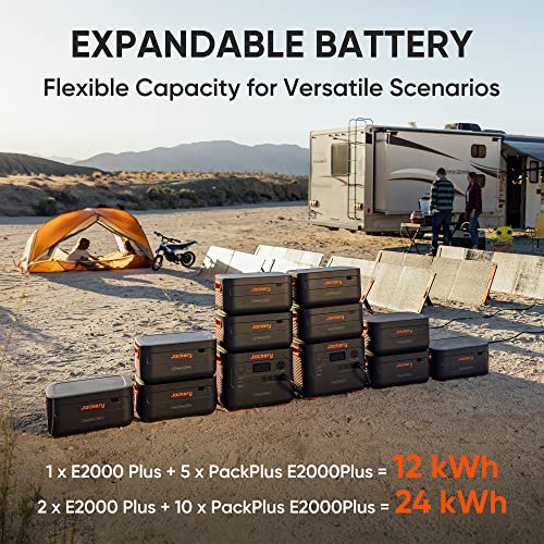 Jackery Portable Power Station Explorer 2000 Plus, Solar Generator with 2042Wh LiFePO4 Battery 3000W Output, Expandable to 24kWh 6000W, for Outdoor RV Camping & Emergency (Solar Panel Optional)