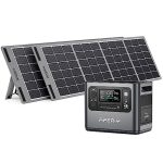 AFERIY solar generator with solar panel 1200W Portable Power Station with 2 pcs Foldable Solar Panel 200W (new-MWT), Solar Power Generator for RV Van House Outdoor Camping