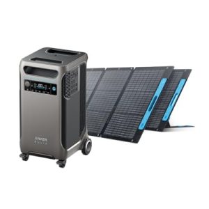 Anker SOLIX F3800 Portable Power Station with 2× 200W Solar Panels, 3,840Wh LiFePO4 Battery, 120V/240V 6,000W AC Output, Solar Generator for Home Use, RVs, Emergencies, Outages, and Outdoor Camping