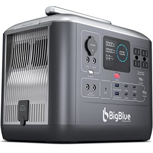 BigBlue 2000W Portable Power Station, PD 100W USB-C, Recharge 0-80% in 1.5Hrs, 1075.2Wh LifePo4 Battery Solar Generator, 10ms UPS, Power Station with 4 AC Outlets for Emergency, Camping, Power Outage