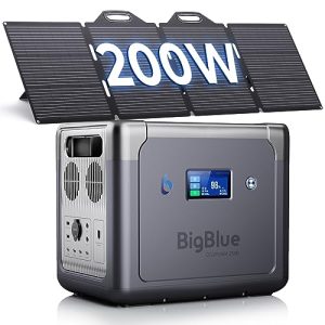 BigBlue 2500W Solar Generator with 200W Portable Solar Panel, 1843Wh CellPowa 2500 Power Station with APP and GPS, 2Hrs AC Charge to 100%, 10ms UPS, Backup Battery Kit for RV Camping Outdoor Home Use