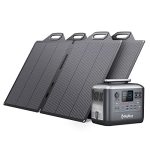 BigBlue Solar Generator 1075.2Wh with 2PCS 150W Solar Panels, 4x1000W (2000W Surge) AC Outlets, PD 100W USB-C, 10ms UPS, Portable Power Station with Panels for Home Backup, Emergency, RV Camping