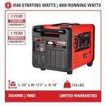 SIMPSON Cleaning SIG4540E Gas Inverter Generator and Portable Power Station for Camping, RV, Home Use, Construction, and More, Electric Start, 4000 Running Watts 4500 Starting Watts