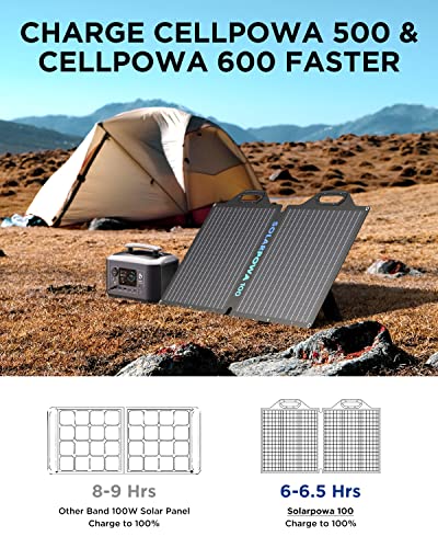 Solar Generator 537.6Wh with Panels, BigBlue Cellpowa600 Power Station and Solarpowa100 ETFE Solar Panels(24V/4.16A),10ms UPS, 2Hrs Charge to 100%, LFP Battery Backup Kit for Camping, Power Outage