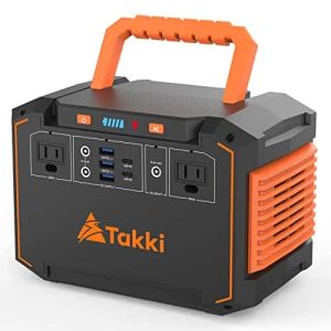 Takki 300W Portable Power Station, Camping Solar Generator with 110V AC Outlet DC USB Ports Battery Backup Power Supply for Home Use, CPAP, Fan, Laptop, Mini Fridge, Emergency, Gift