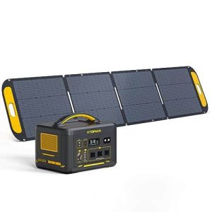 VTOMAN Jump 1800 Solar Generator with Panels Included, 1800W/1548Wh Durable LiFePO4 Portable Power Station with 1800W Constant-Power, Regulated 12V DC, PD 100W Type-C for Home Backup & RV/Van Camping