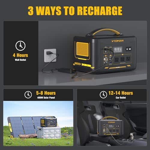 VTOMAN Jump 1800 Solar Generator with Panels Included, 1800W/1548Wh Durable LiFePO4 Portable Power Station with 1800W Constant-Power, Regulated 12V DC, PD 100W Type-C for Home Backup & RV/Van Camping