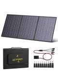 110W 18V Foldable Solar Panel with 4-in-1 Solar Connect Portable Solar Panel Kits 23% Efficiency Outdoor Charger with Carry Case for Portable Power Station, Power Bank, Camping, Phone, Laptop, RV Trip